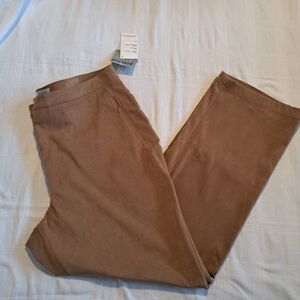 Dalia Collection women's size 22 faux suede dress pants, Tan in color, New